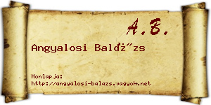 Angyalosi Balázs névjegykártya