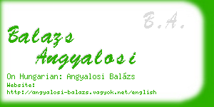balazs angyalosi business card